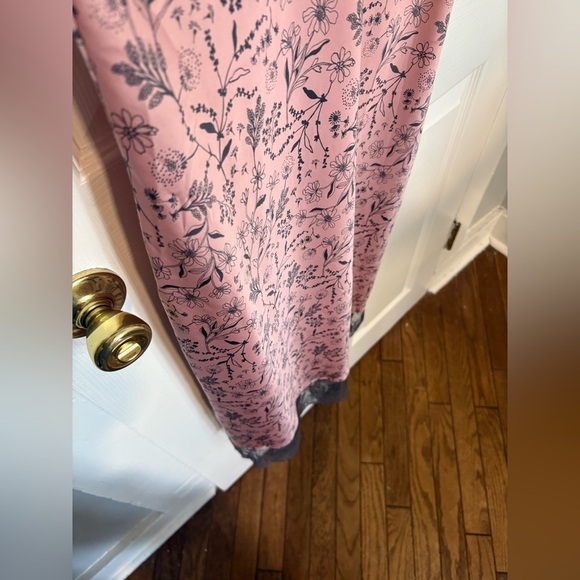 Victoria’s Secret Y2K Slip Dress | Women’s M | Blush Pink Floral with Grey Lace - Picture 3 of 11